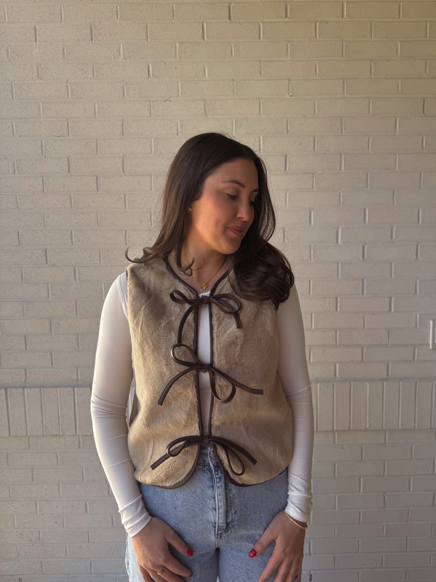 Faux Fur Bow Vest