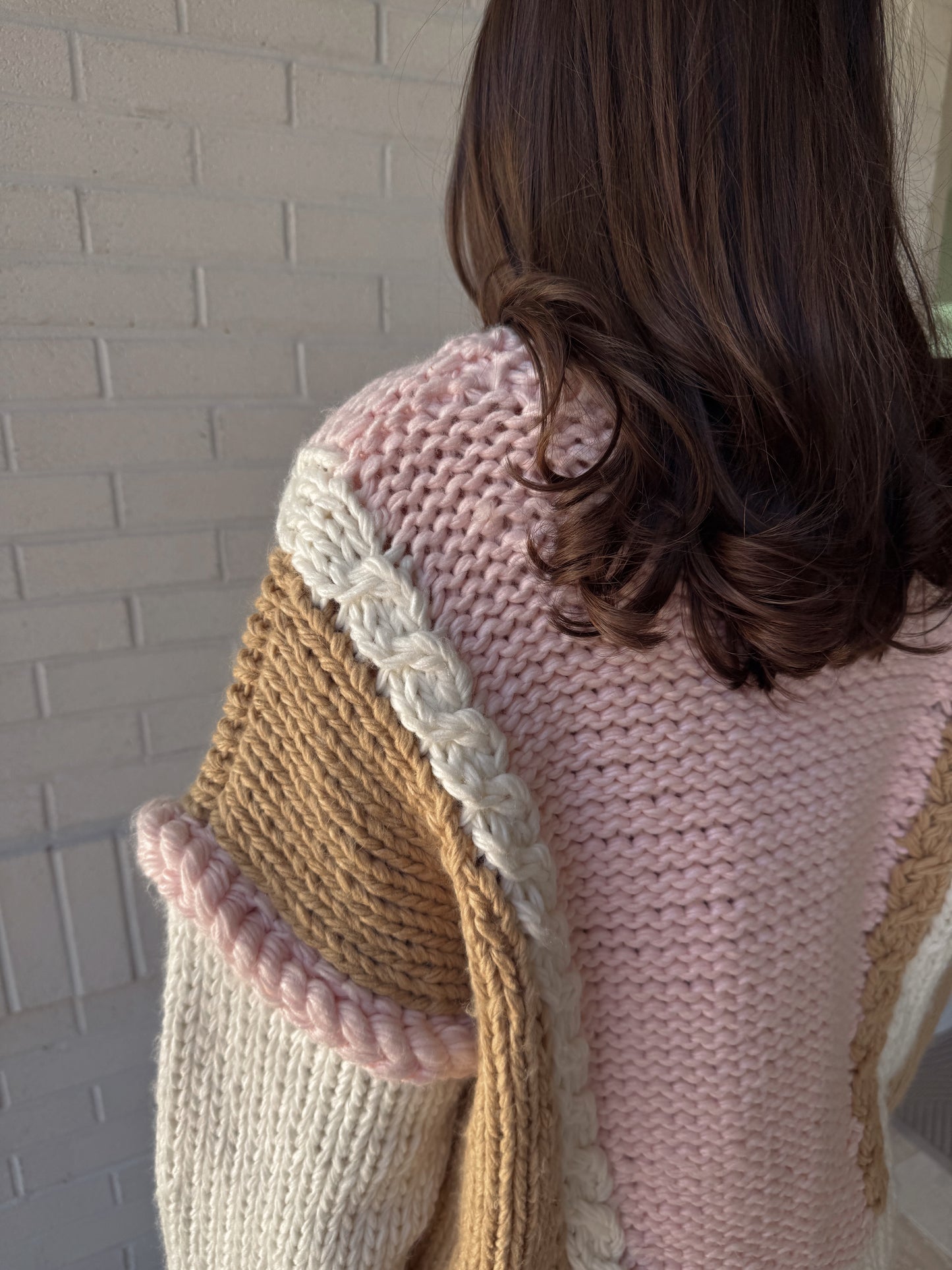 Pink Cable Knit Sweater